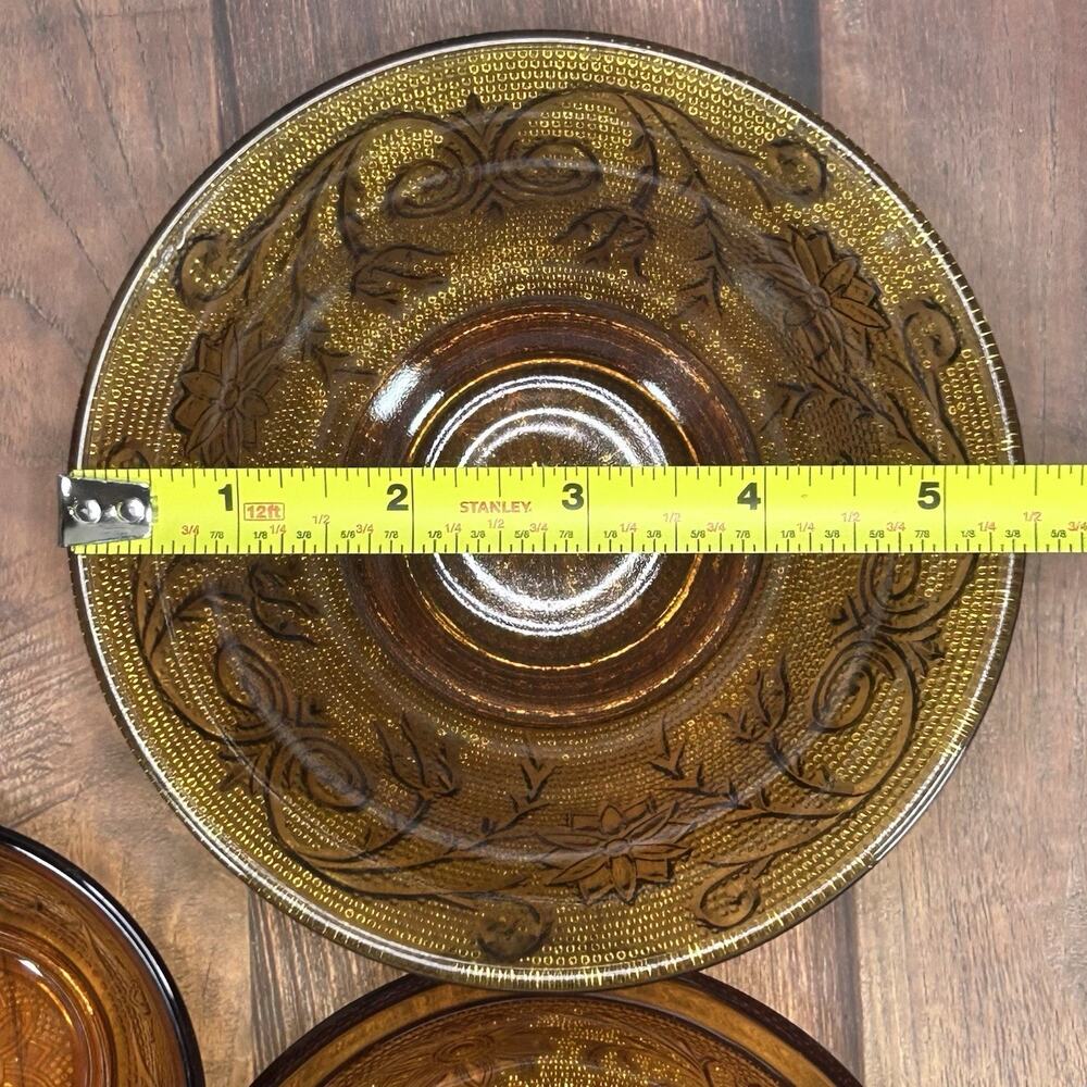 Set of 3 Collectible Indiana Glass Tiara Sandwich Amber Cup, Berry & Salad Bowls - Picture 13 of 16